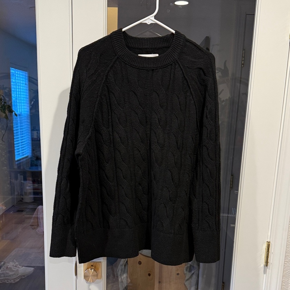Aerie Black Cable Knit Sweater